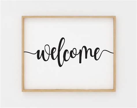 Welcome Sign Welcome Printable Wall Art Black and White - Etsy