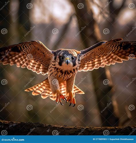 The Peregrine Falcon is a Stunningly Fast and Agile Bird in Flight. Stock Illustration ...