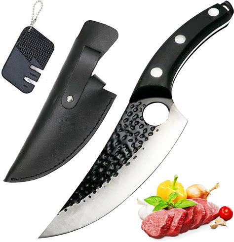 Amazon.com: Viking - Cuchillo para deshuesar forjado a mano con funda y ...