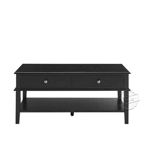 WOODEEM Modern Black Coffee Table Storage Drawer Living Room Rectangle — conifferism