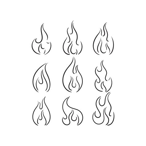 vector fire silhouette icon set 7653345 Vector Art at Vecteezy