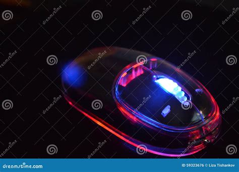 Glowing Neon Computer Mouse Stock Photo - Image of electronics ...