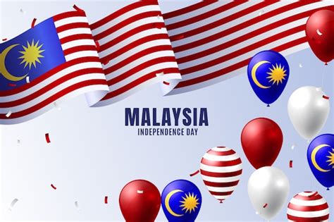 Free Vector | Realistic background for malaysia independence day ...