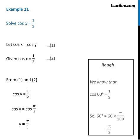 Question 4 - Solve cos x = 1/2 - Trigonometric Functions CBSE