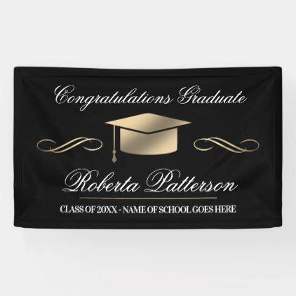 Elegant Black|Gold Graduation Banner | Graduation banner, Gold graduation, Congratulations graduate