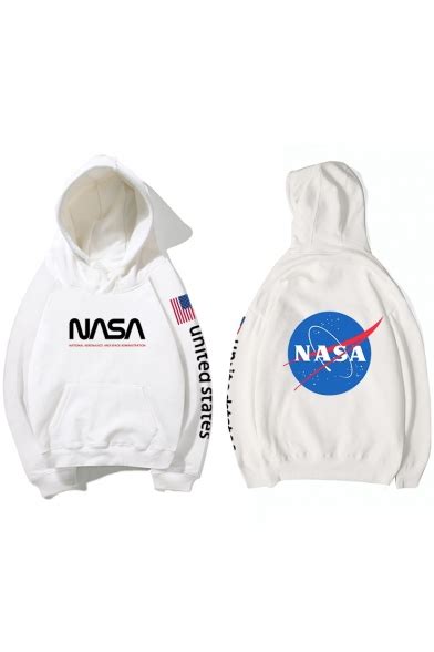 Popular Stylish NASA Logo Letter UNITED STATES American Flag Print Long ...