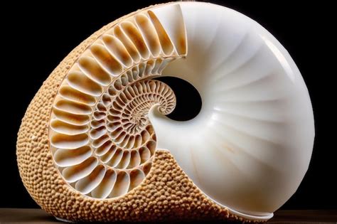 Premium AI Image | Fibonacci sequence in nautilus shell closeup created ...