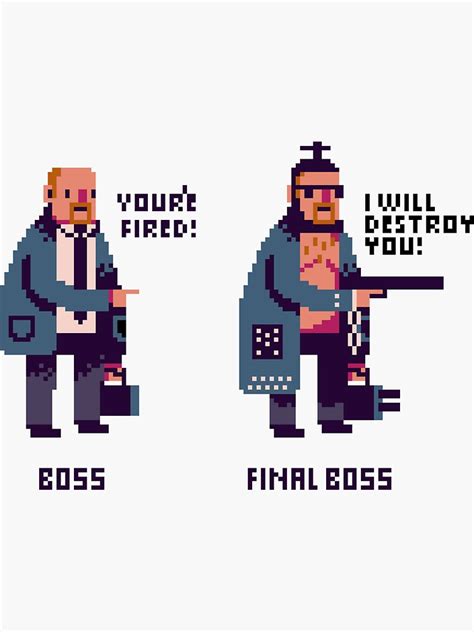 "final boss" Sticker for Sale by louros | Redbubble