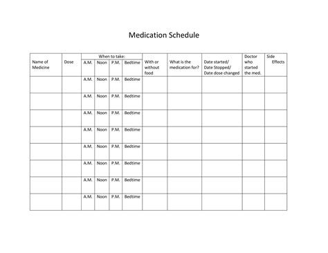 40 Great Medication Schedule Templates (+Medication Calendars)