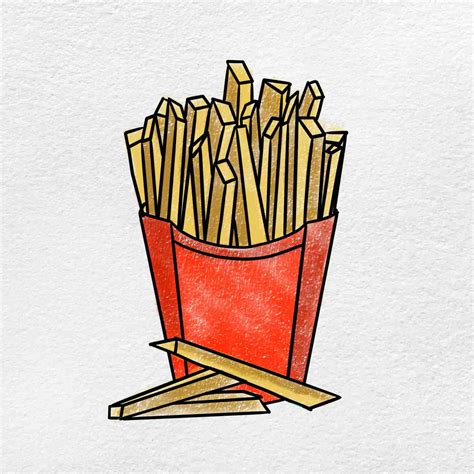 How to Draw French Fries - HelloArtsy