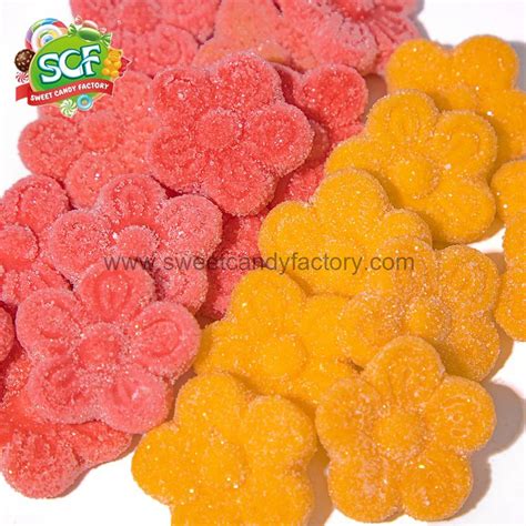 Adorable multicolor floral shaped coated sugar sweet gummy candy for ...