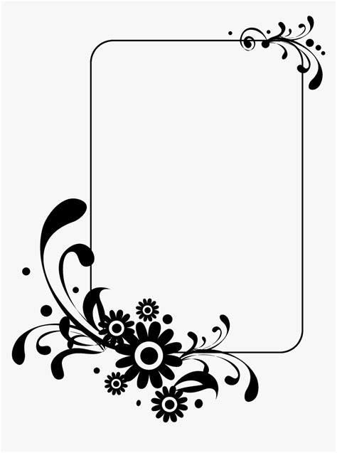 Flower Border Design Black And White Clipart / 31 flower border black ...