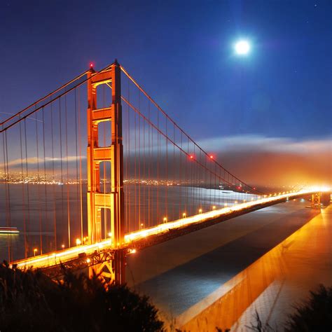 San Francisco Bridge Night Lights | Cool Wallpaper