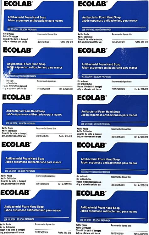 ECOLBL92023317 | Ecolab 9202-3317 Chemical Label For Nexa™ Concentrate Foam Hand Soap Refillable ...