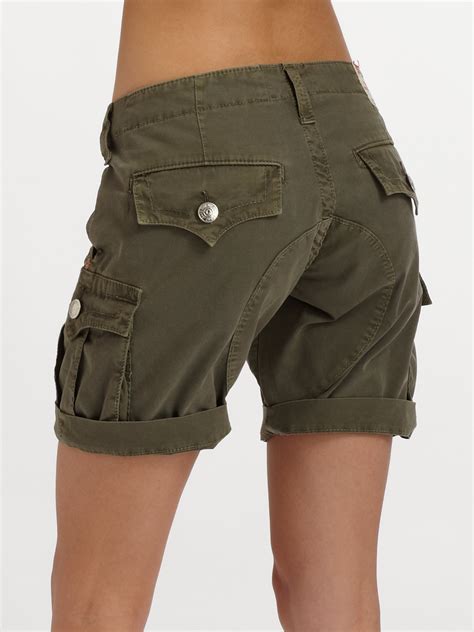 Lyst - True Religion Jenna Cargo Shorts in Green