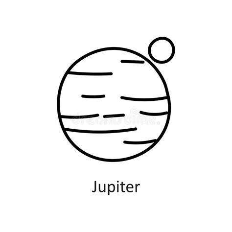 Jupiter Vector Outline Icon Design Illustration. Space Symbol on White ...