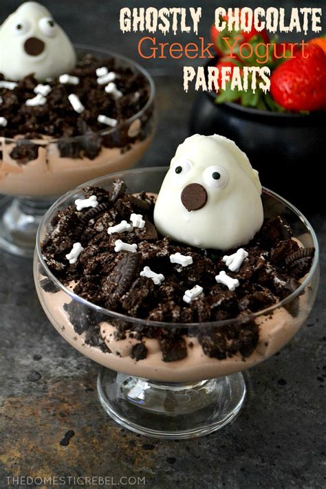 Ghostly Chocolate Greek Yogurt Parfaits | The Domestic Rebel