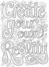 Adult Coloring Sheets Quotes Pages sketch template