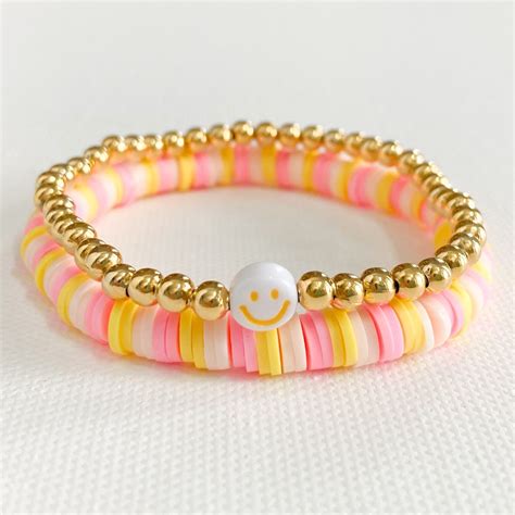 Pink Lemonade Stack! | Diy bracelet designs, Clay bead necklace, Beaded ...