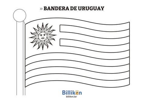 Bandera de Uruguay para colorear e imprimir - Billiken