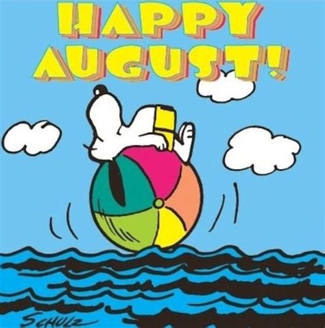 Happy August Image Free | Snoopy cartoon, Snoopy love, Snoopy funny