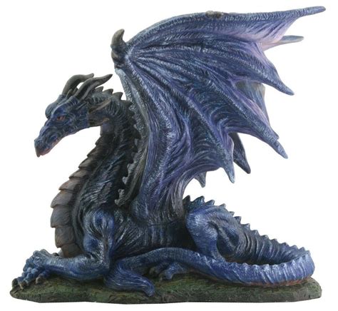 Midnight Dragon Figurine 7.75" Long Medieval Drogon Designer Resin ...