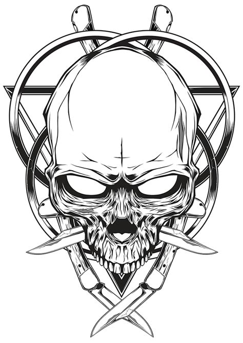 Skull knife illustration on Behance