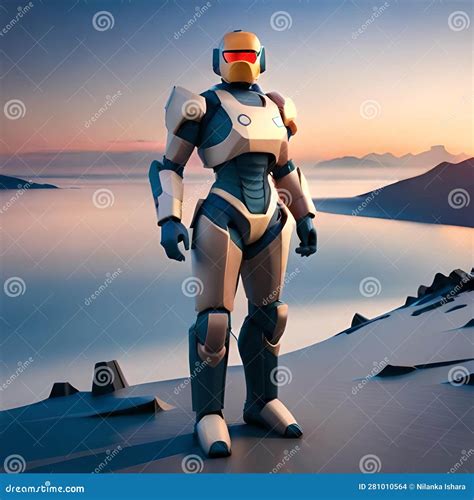 A Modern Future Humanoid Robot Stock Illustration - Illustration of ...