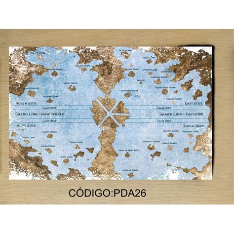 Placa Decorativa - One Piece Mapa Grand Line - Escorrega o Preço