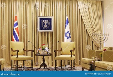 Israel Presidential Residence Editorial Photography - Image of flags, menorah: 50348522