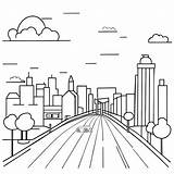 Premium Vector  Coloring Page Cityscape With highway Road And Town sketch template