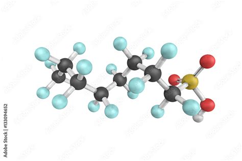 3d structure of Perfluorooctanesulfonic acid (conjugate base per Stock ...