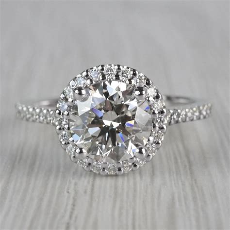 2 Carat Round Diamond Halo Ring In White Gold