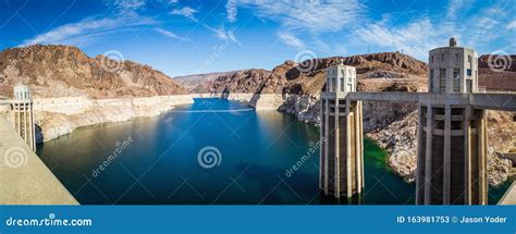 Panorama Image Looking into Lake Meade from the Hoover Dam Stock Image ...