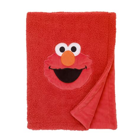 Sesame Street Elmo Red Soft Plush Sherpa Toddler Blanket with Applique - Walmart.com - Walmart.com