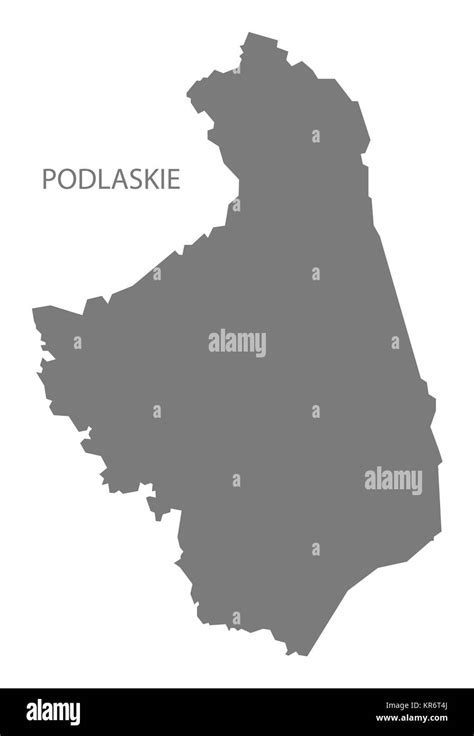 Podlaskie Poland Map grey Stock Photo - Alamy