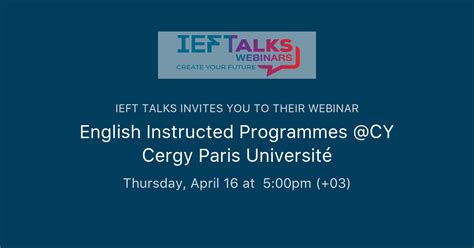 English Instructed Programmes @CY Cergy Paris Université | IEFT Talks