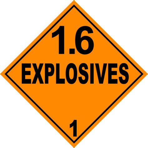 Class 1.6N Explosives HAZMAT Warning Sticker Label