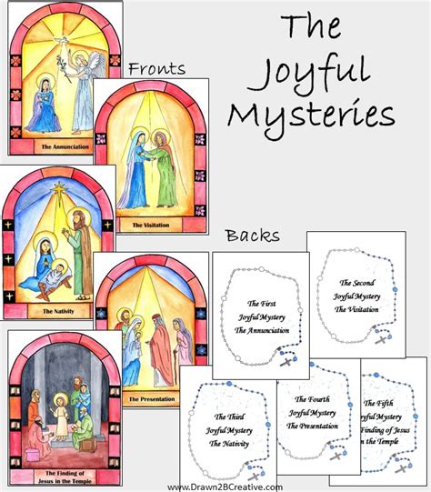 Watercolor Printable Mysteries of the Rosary Cards - Drawn2BCreative