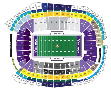 vikings stadium seating chart | Minnesota vikings, Vikings tickets, Chicago bears tickets