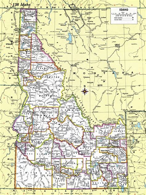 Idaho Map Instant Download 1980 Printable Map Digital | Etsy