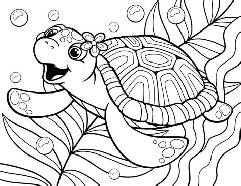 Coloring Pages Of Cute Turtle Coloring Pages