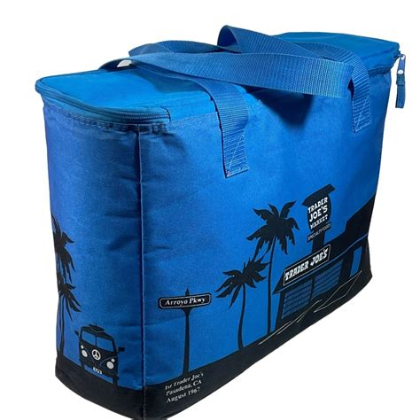 Trader Joe’s Large Reusable Insulated Grocery Cooler Bag in Blue | eBay ...