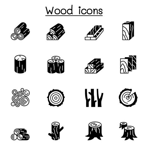 Wood icon set vector illustration graphic design 2135077 Vector Art at Vecteezy