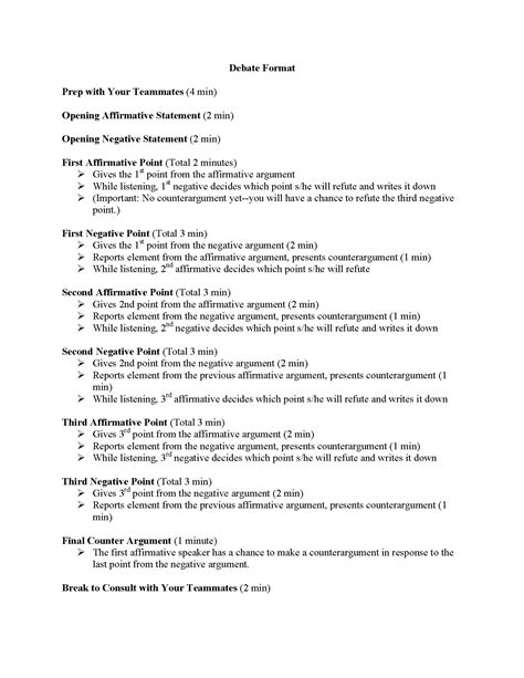 Debate Outline Template