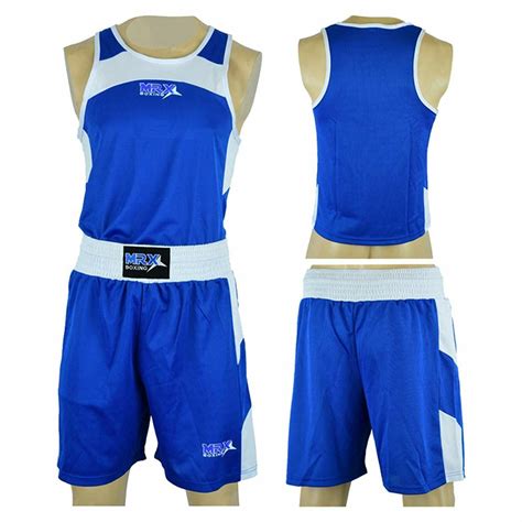 MRX Mens Boxing Jersey Trunk Tank Top Set Suit Shorts Fighting ...