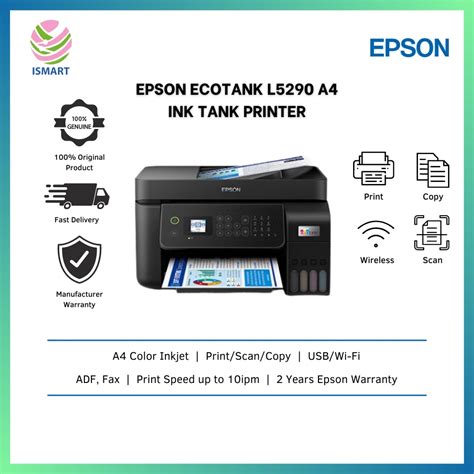 Epson Printer L5290 EcoTank A4 Ink Tank ( Print, scan, copy with ADF ...