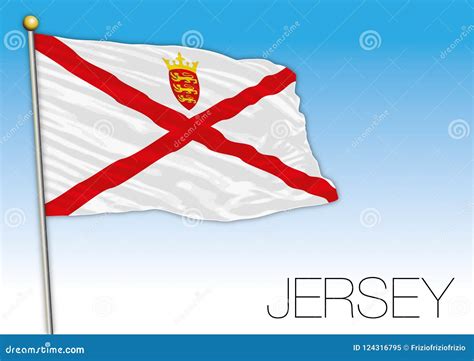 Jersey Island Flag, United Kingdom, Vector Illustration Stock Vector - Illustration of british ...