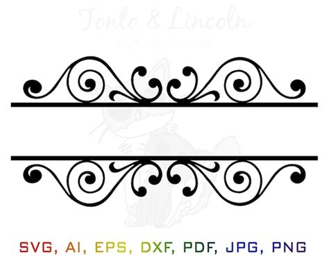 Scroll Borders Flourish Svg Name Border Svg Decorative Word | Etsy