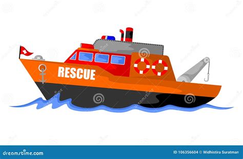 Rescue patrol boat stock vector. Illustration of iron - 106356604